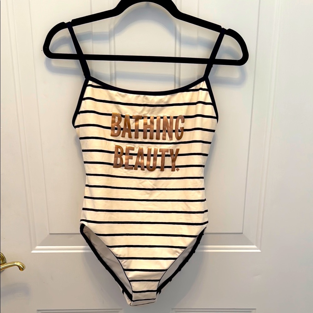 Kate Spade Bathing Beauty Striped One Piece Swimsuit medium - Picture 4 of 13